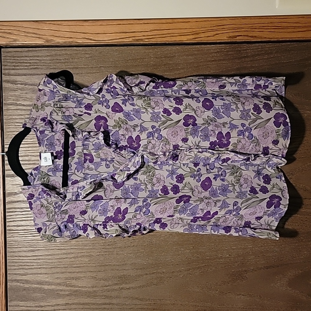 Medium Vintage cabi button-up sleeveless purple blouse